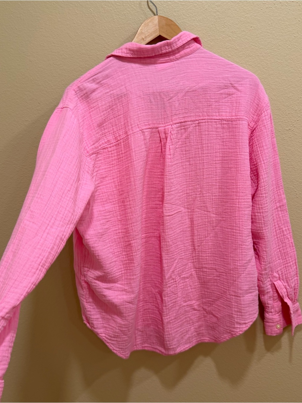GAP Pink The Big Shirt Cotton Button-Down Shirt Small Gauze - Picture 5 of 10